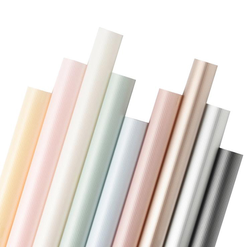MYHC-04 Haze Line Warna Solid Pola Vertikal Film Kemasan Bunga