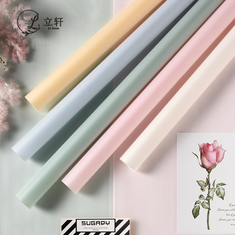 MYHC-04 Haze Line Warna Solid Pola Vertikal Film Kemasan Bunga