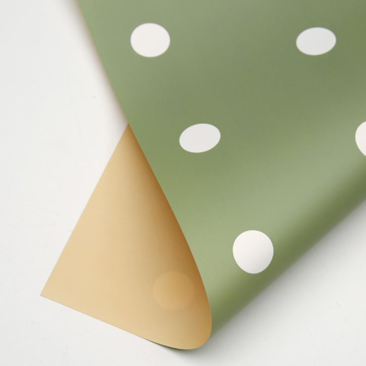 MYHC-24 Kertas Pembungkus Bunga Katun Polka Dot Satu Sisi