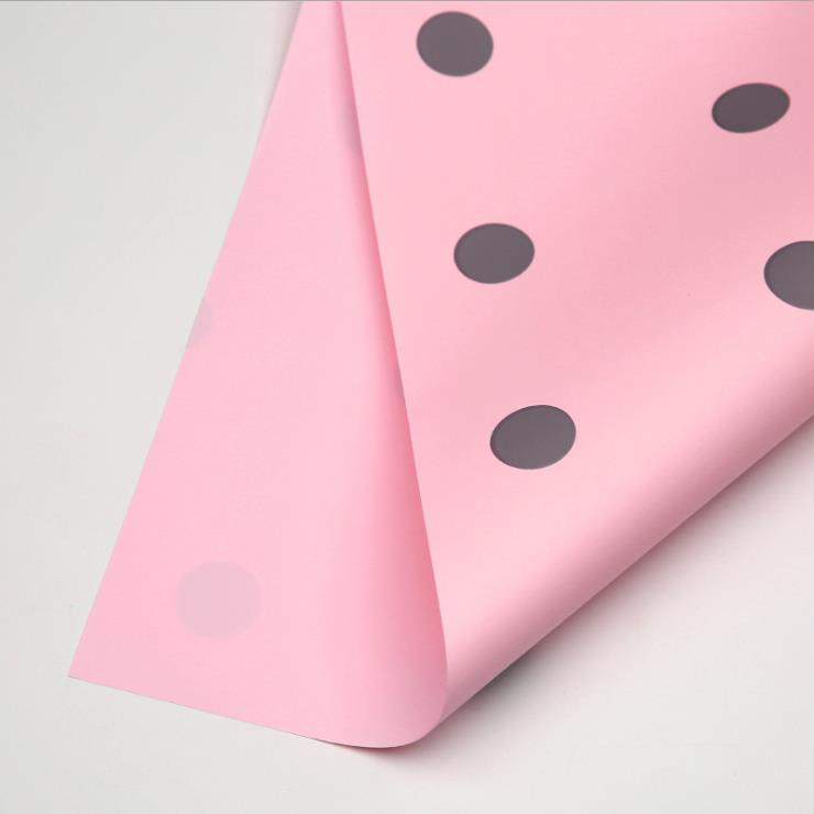MYHC-24 Kertas Pembungkus Bunga Katun Polka Dot Satu Sisi