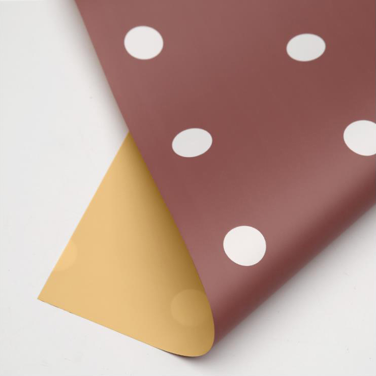 MYHC-24 Kertas Pembungkus Bunga Katun Polka Dot Satu Sisi