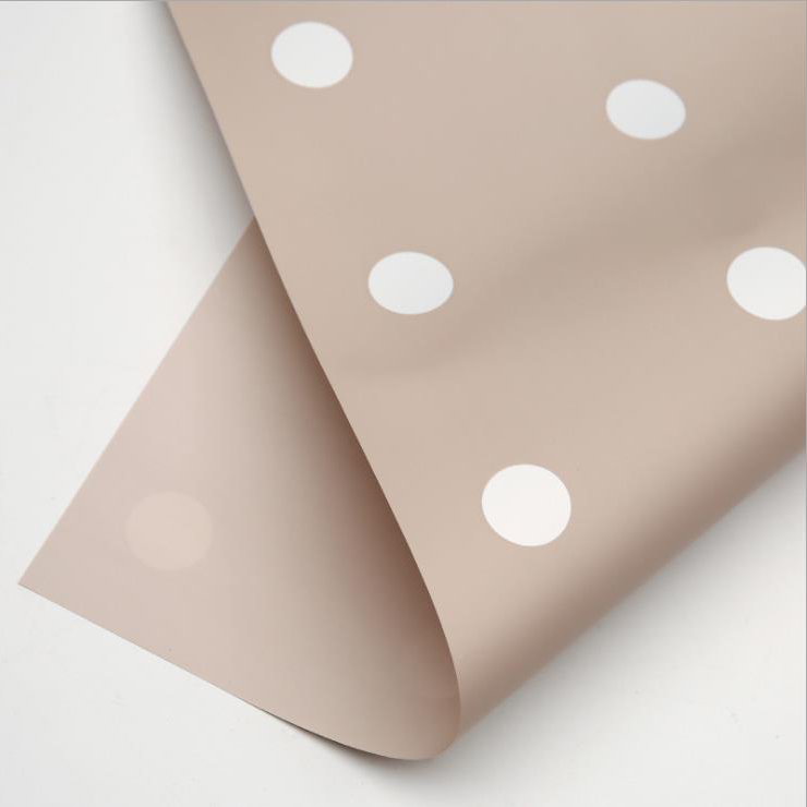 MYHC-24 Kertas Pembungkus Bunga Katun Polka Dot Satu Sisi