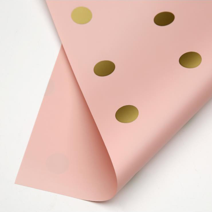 MYHC-24 Kertas Pembungkus Bunga Katun Polka Dot Satu Sisi