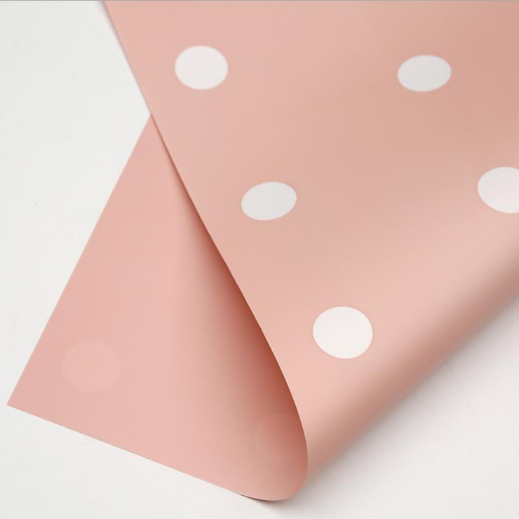 MYHC-24 Kertas Pembungkus Bunga Katun Polka Dot Satu Sisi