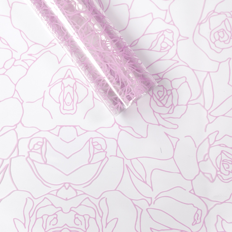 MYHC-29 Monochrome Rose Lines OPP Film Kemasan Bunga Transparan