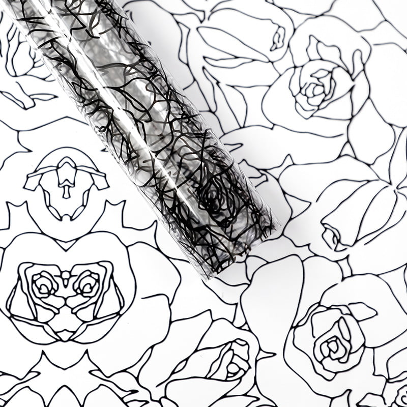 MYHC-29 Monochrome Rose Lines OPP Film Kemasan Bunga Transparan
