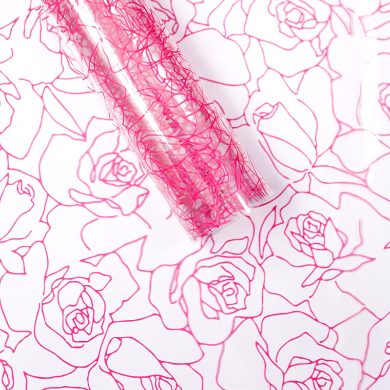 MYHC-29 Monochrome Rose Lines OPP Film Kemasan Bunga Transparan