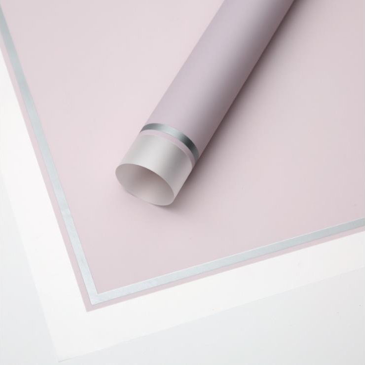 MYHC-61 Tepi Putih Dengan Kertas Pembungkus Bunga Matte Film Matte Tepi Emas