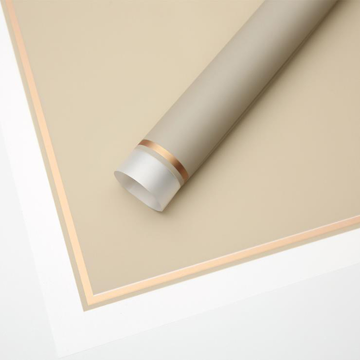 MYHC-61 Tepi Putih Dengan Kertas Pembungkus Bunga Matte Film Matte Tepi Emas