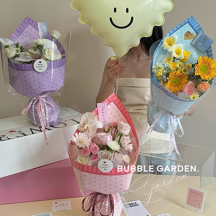 MYHC-65 Gaun Putri Film Kemasan Bunga Plastik Warna Cerah