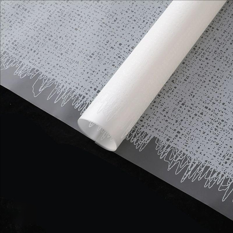 MYHC-67 Film Kemasan Bunga Plastik Pola Kain Tenun Monokrom Bawah Transparan