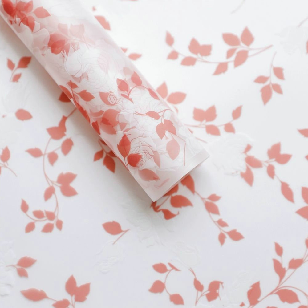 MYHC-79 Rose Print, Film Kemasan Bunga Transparan Dua Warna