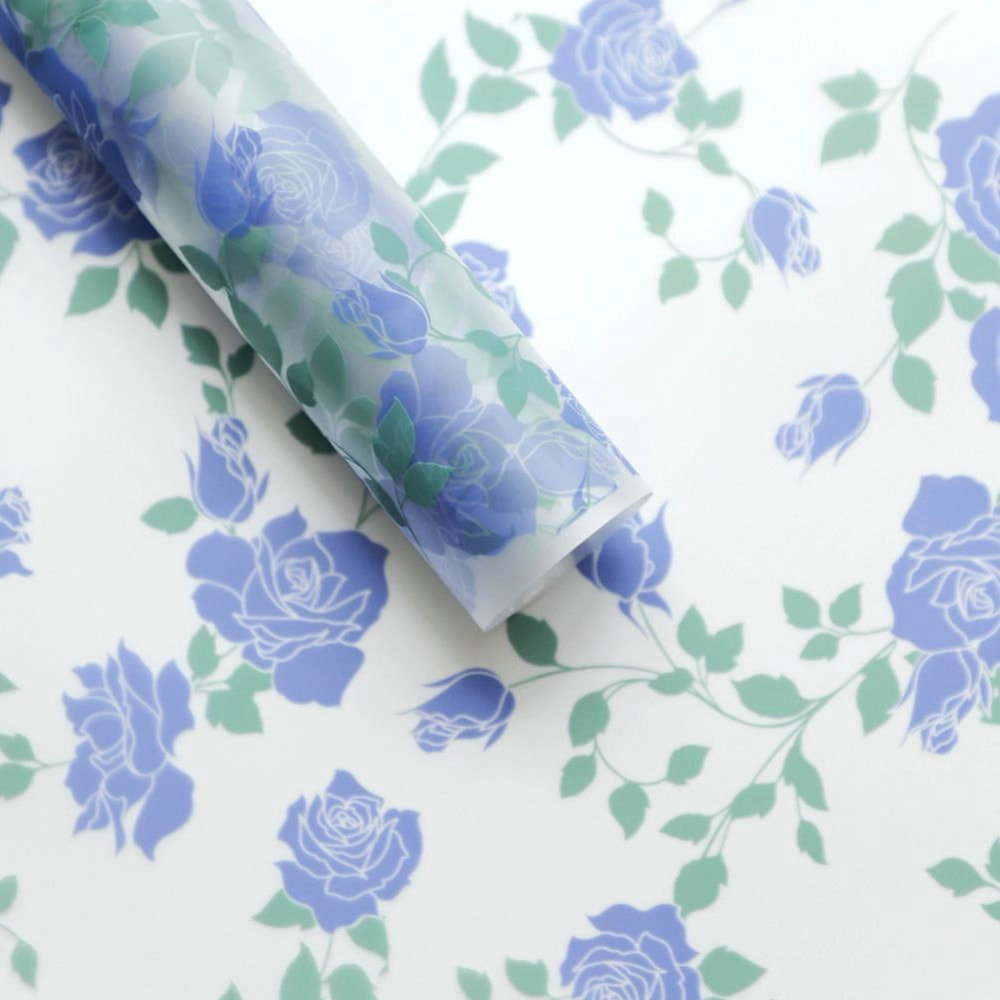 MYHC-79 Rose Print, Film Kemasan Bunga Transparan Dua Warna