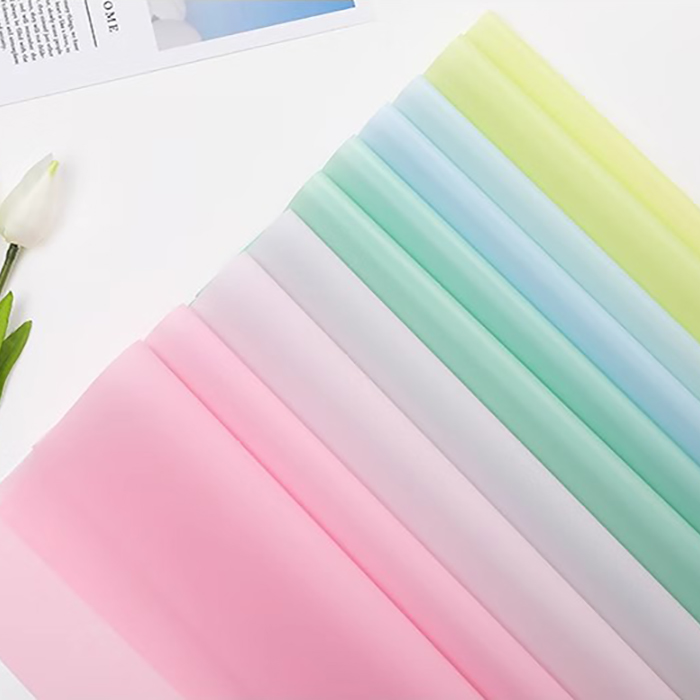 Kertas pembungkus bunga tembus warna solid matte