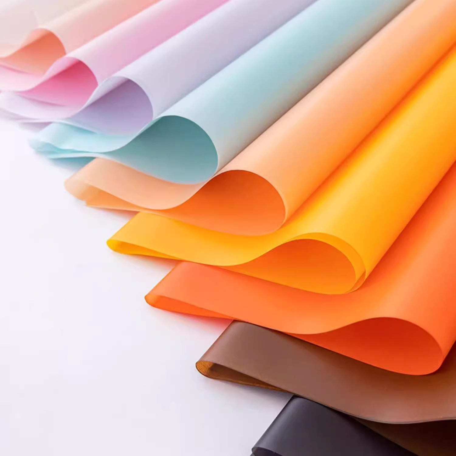 Kertas pembungkus bunga tembus warna solid matte
