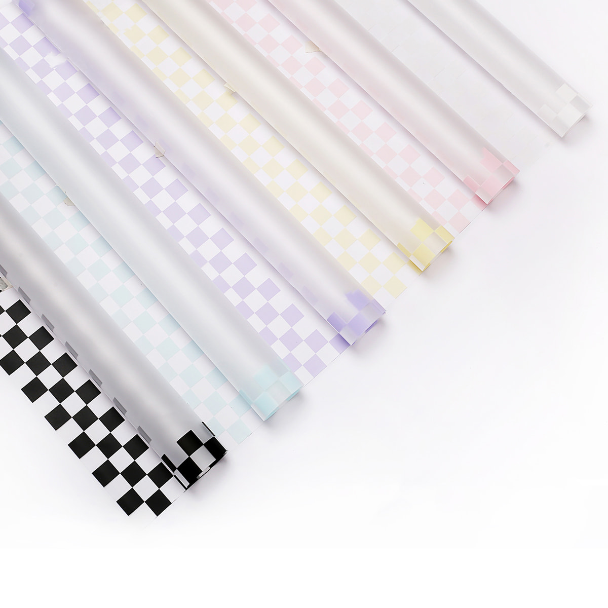 Kertas Pembungkus Buket Kotak-kotak Multi-Warna