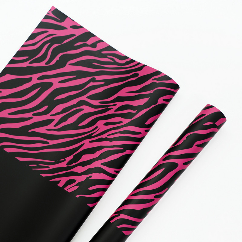 Kertas pembungkus bunga enam warna dengan motif zebra