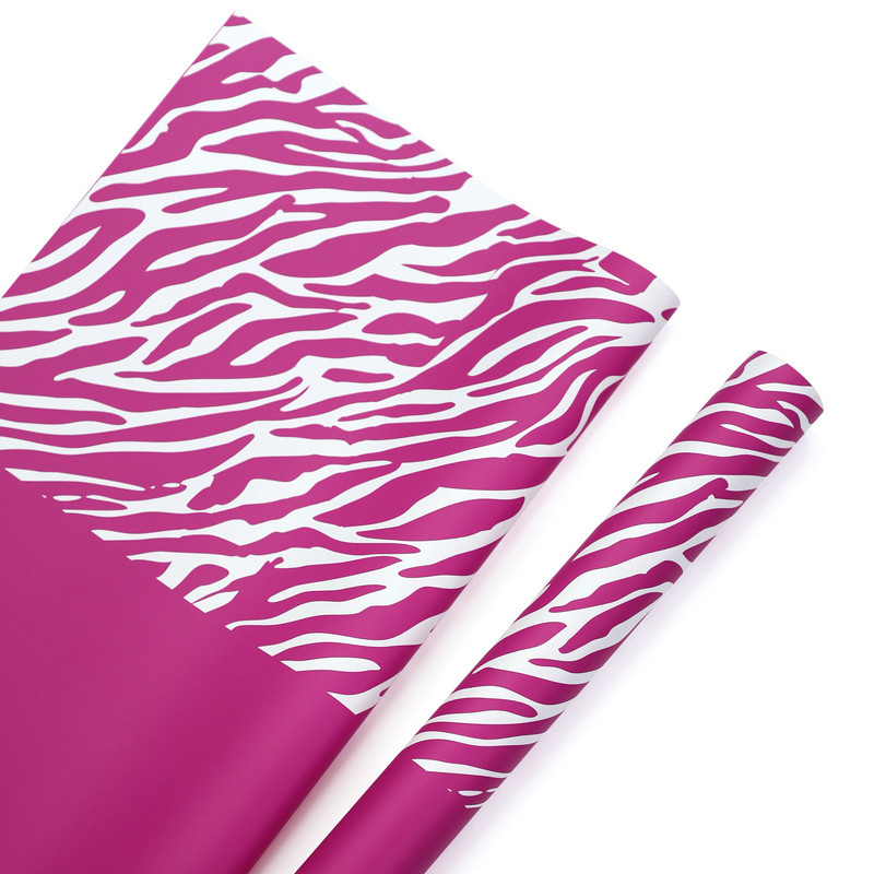 Kertas pembungkus bunga enam warna dengan motif zebra