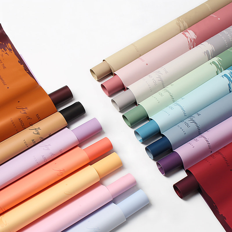Kertas bunga plastik bermotif marmer tahan air