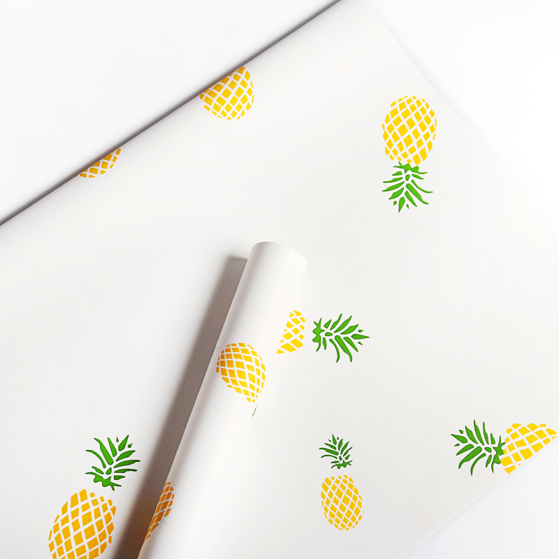 Kertas pembungkus buket pola buah sederhana