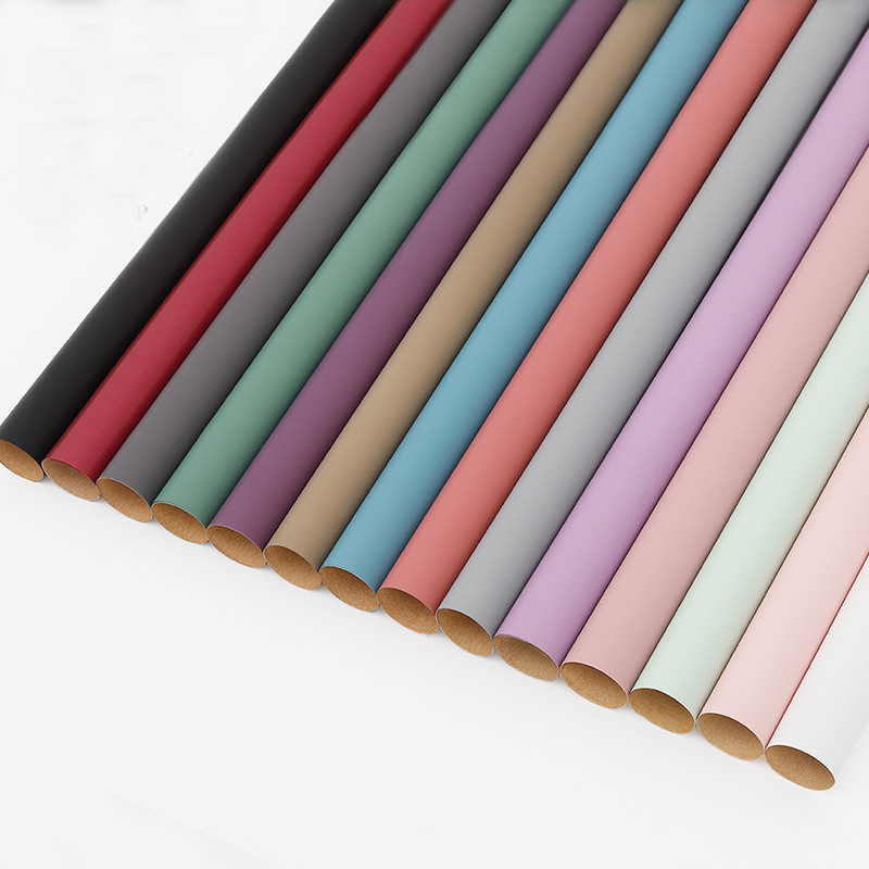 Kertas Pembungkus Buket Warna Solid Korea